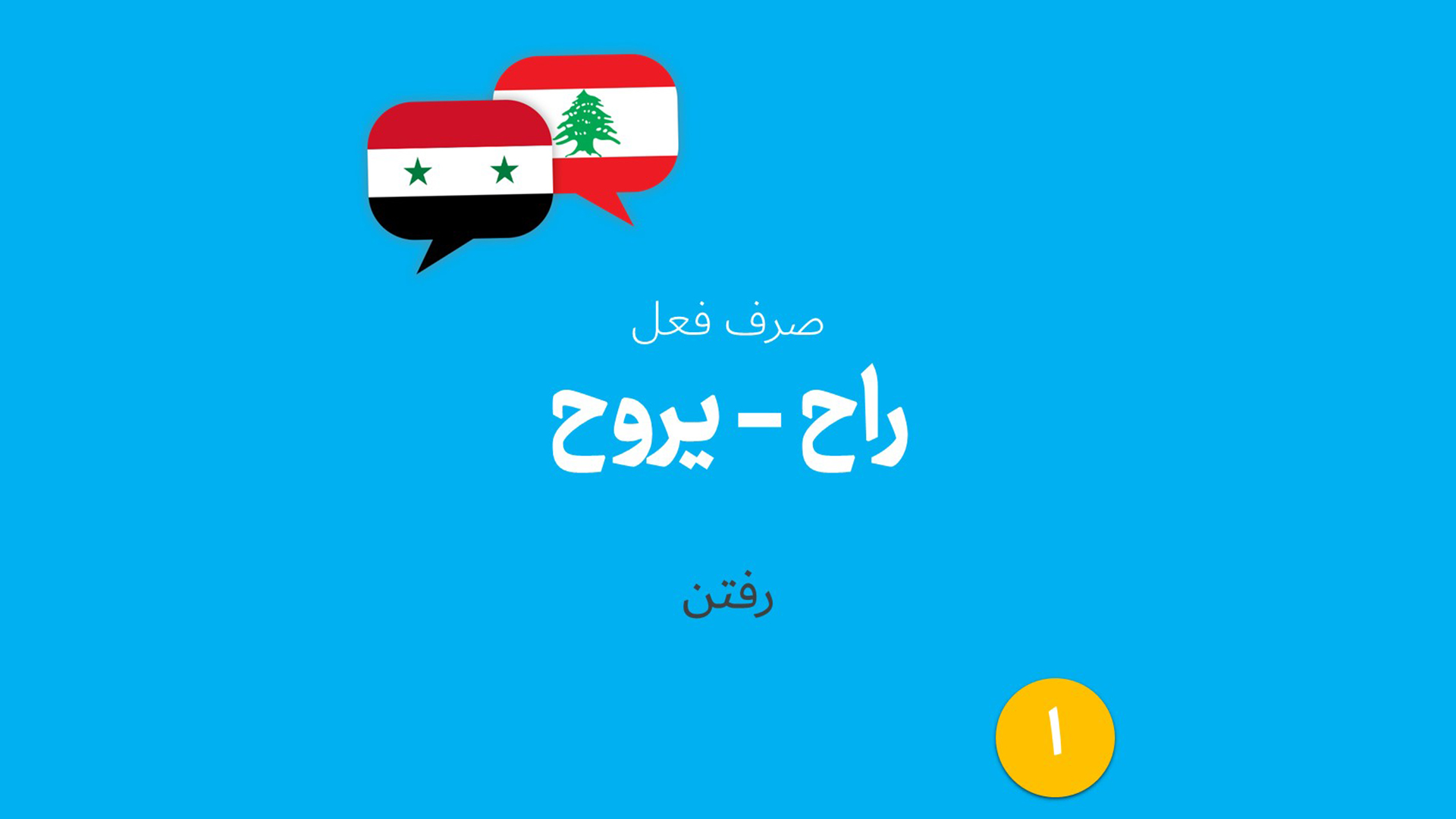 صرف فعل عربی رفتن در لهجه لبنانی و سوری (01)
