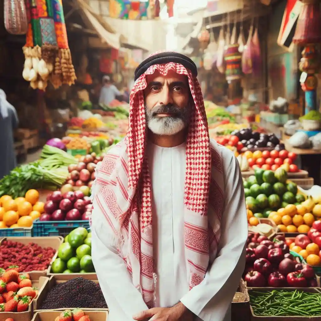 یک مرد عراقی در بازار